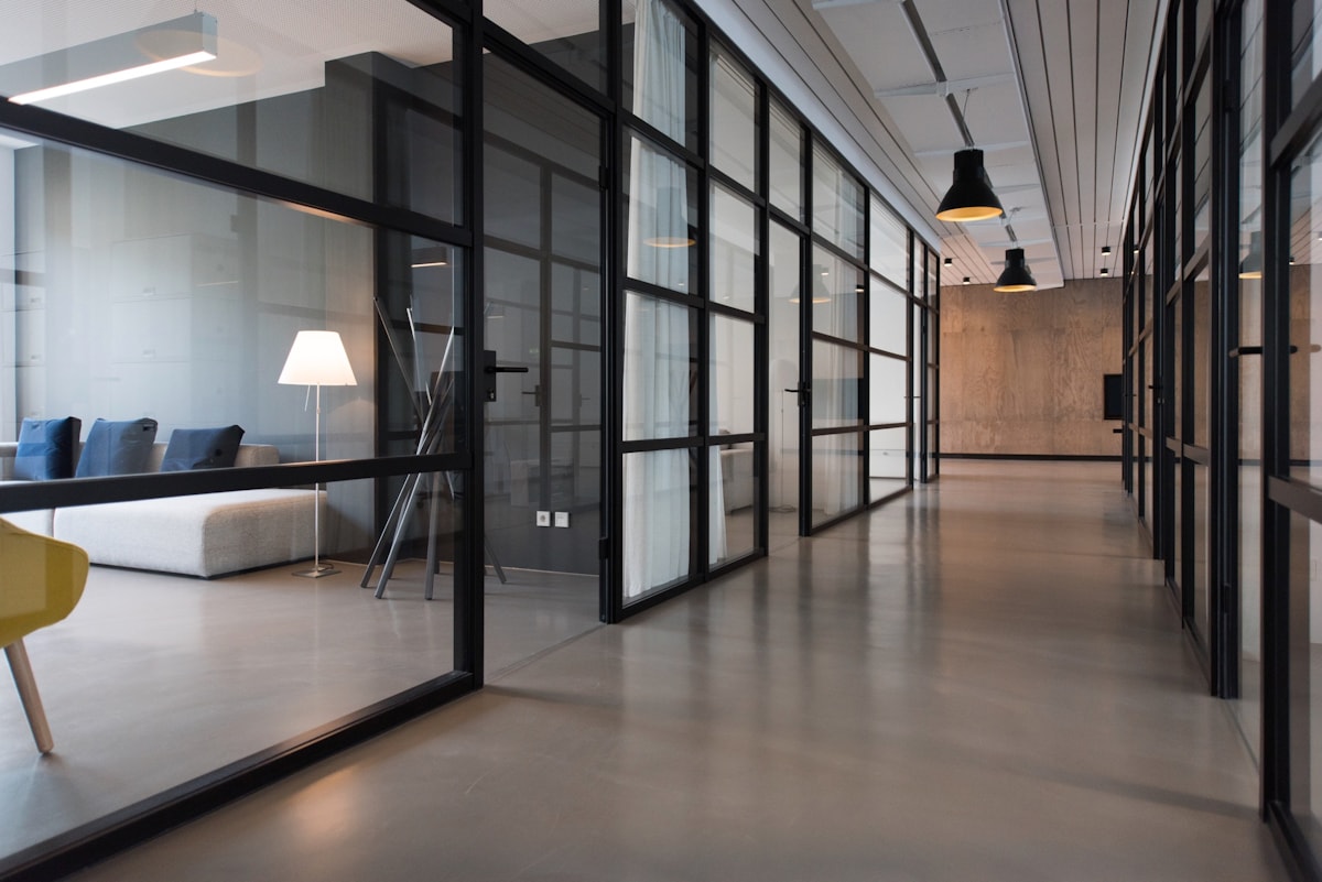 Modern professional office prepared for a corporate meeting
